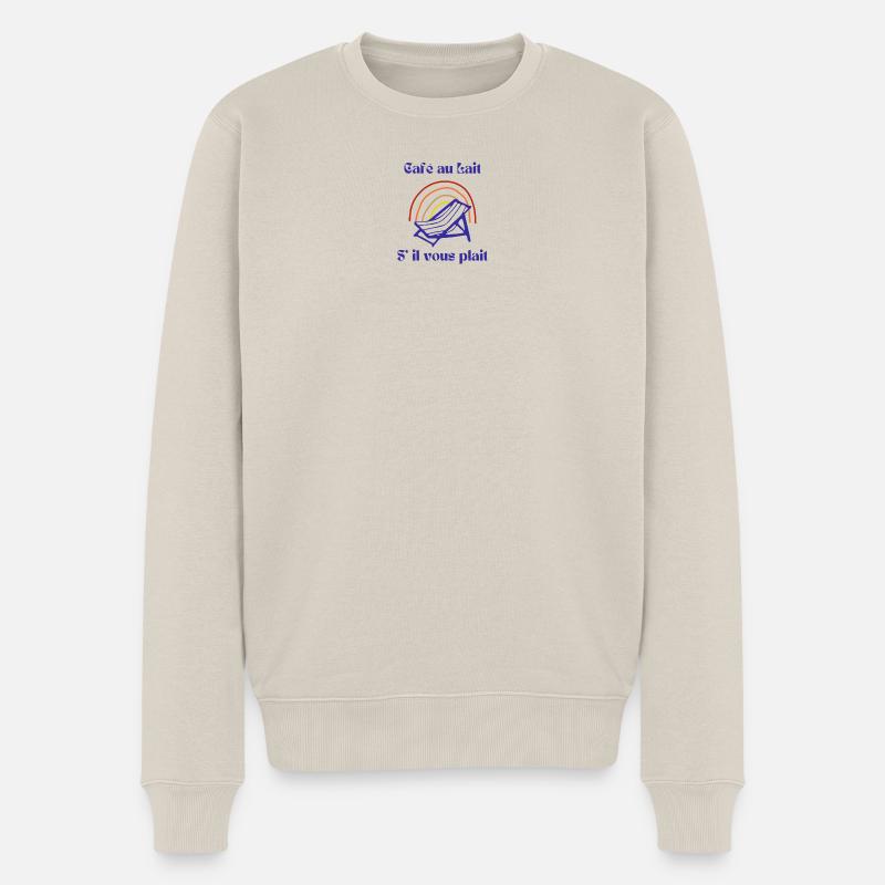 Kaffee bitte - Männer Premium Bio Pullover - Beige