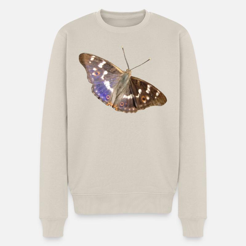Kleiner Schillerfalter - Männer Premium Bio Pullover - Beige