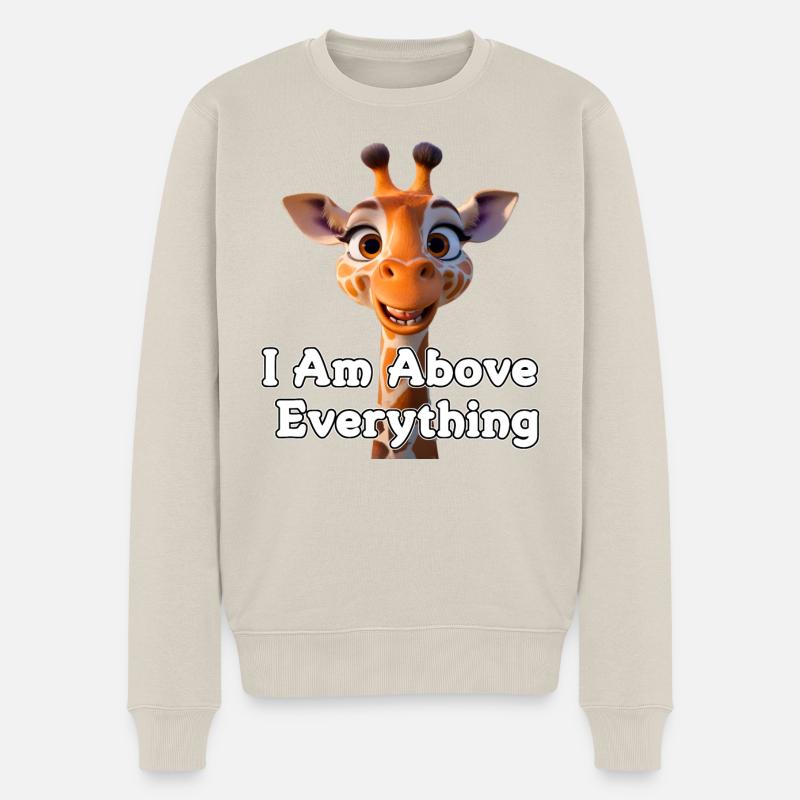 Giraffe mit Motivationsbotschaft - Männer Premium Bio Pullover - Beige