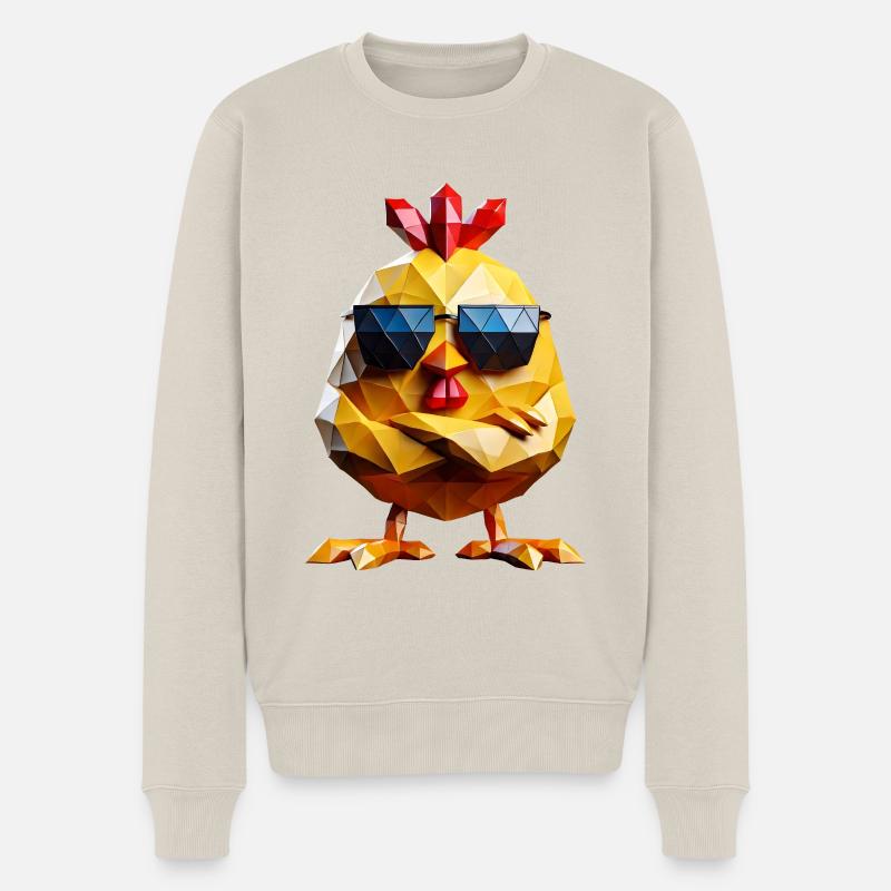 poule lunettes de soleil - Pull Premium bio Homme - beige