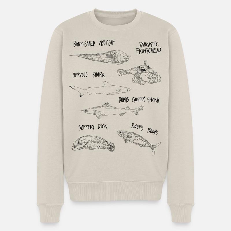 DRÔLE de POISSON - Pull Premium bio Homme - beige