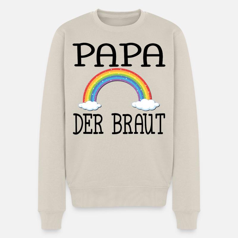 PAPA DER BRAUT - Männer Premium Bio Pullover - Beige