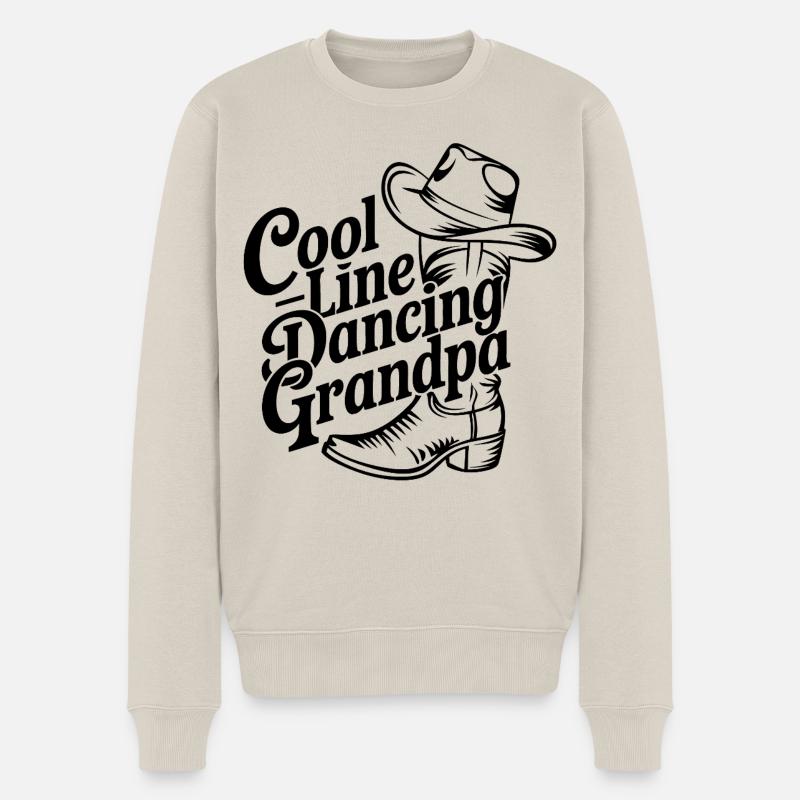 Cooler Linedance Opa Country Dance Großvater - Männer Premium Bio Pullover - Beige