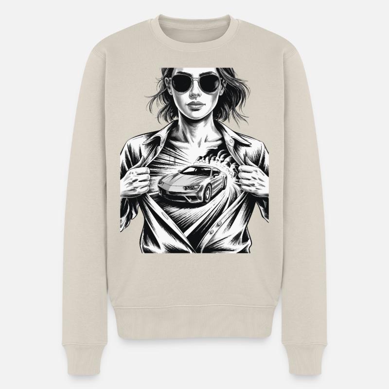 Conception de voiture de course - Pull Premium bio Homme - beige