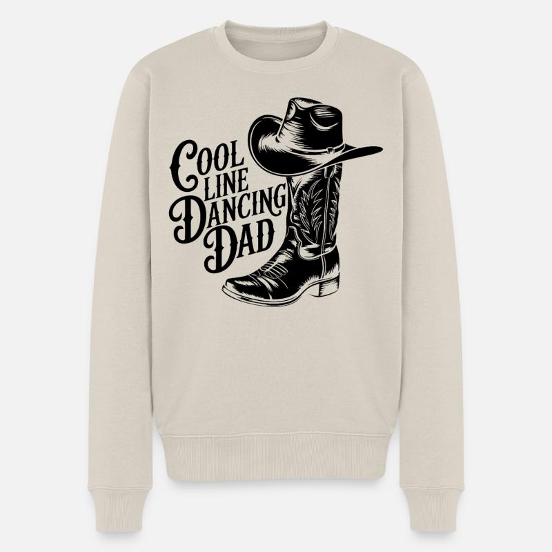Linedance Papa tanzt Line Dance - Männer Premium Bio Pullover - Beige