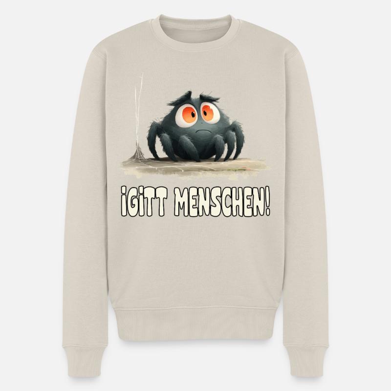 Lustige Igitt ! Menschen Spinne - Männer Premium Bio Pullover - Beige