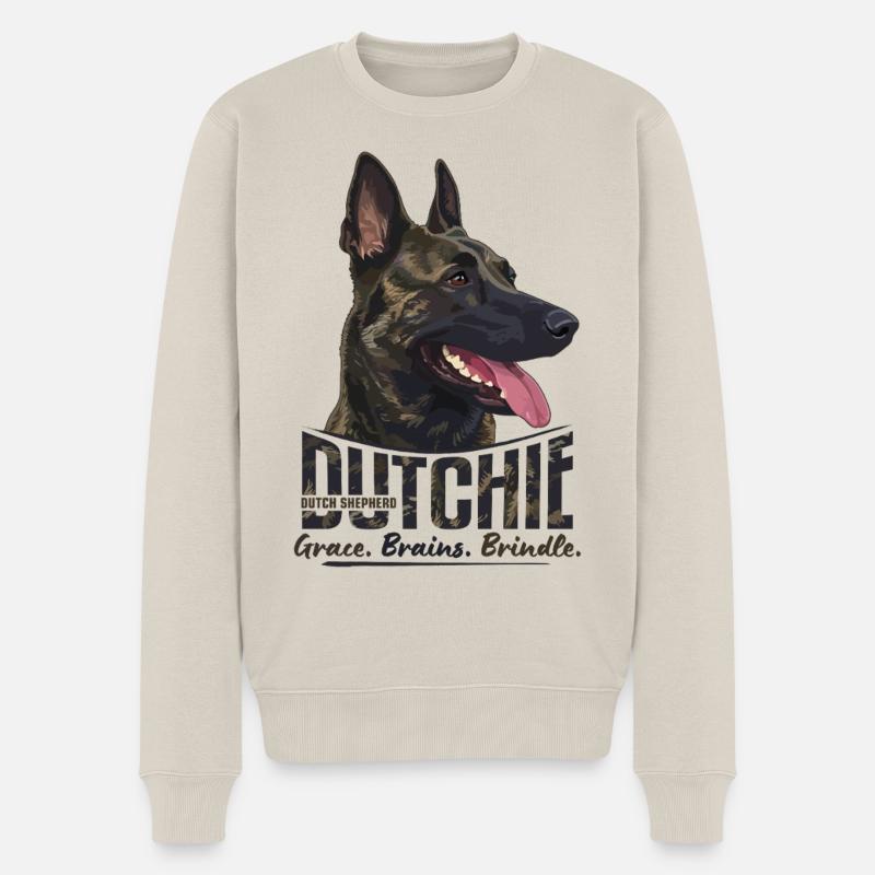 Dutchie - Holländischer Schäferhund - Männer Premium Bio Pullover - Beige