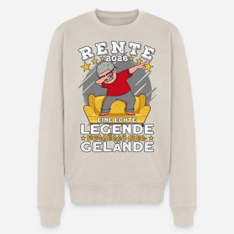 Retraité 2026 Idée cadeau Retirement Legend - Pull Premium bio Homme - beige