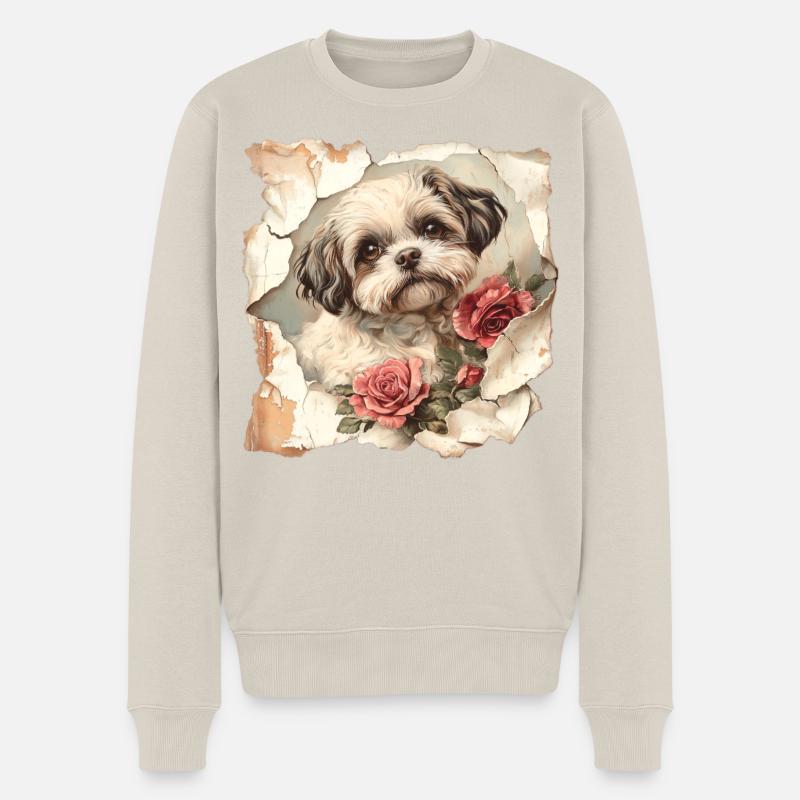 Shih Tzu - Pull Premium bio Homme - beige