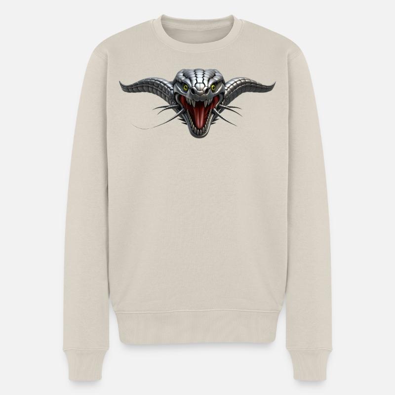 CYBORG SNAKE – Geek & Science-Fiction - Männer Premium Bio Pullover - Beige