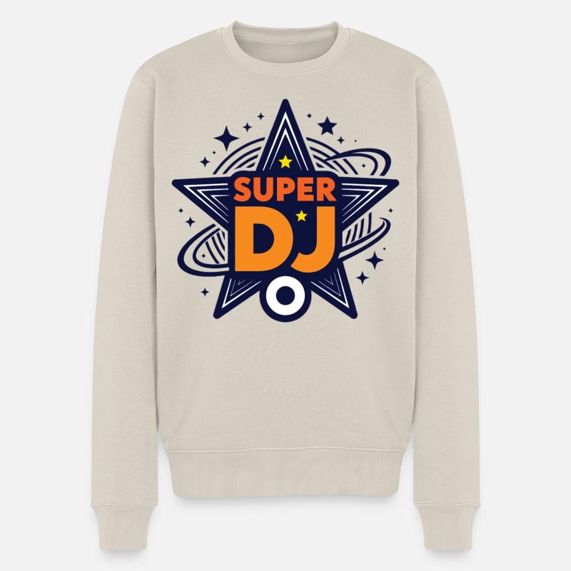 SUPER DJ – lass uns reden - Männer Premium Bio Pullover - Beige