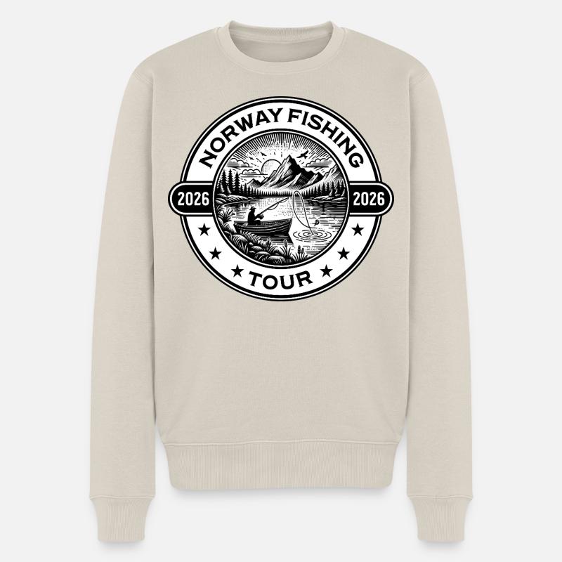 Norwegen Angeltour 2026 - Männer Premium Bio Pullover - Beige