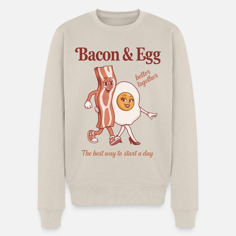 Bacon et Œuf: Duo Parfait - Pull Premium bio Homme - beige