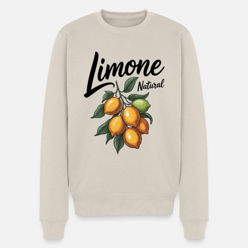 Zitronen Limone - Männer Premium Bio Pullover - Beige