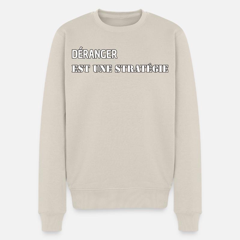 DÉRANGER EST UNE STRATÉGIE - Pull Premium bio Homme - beige