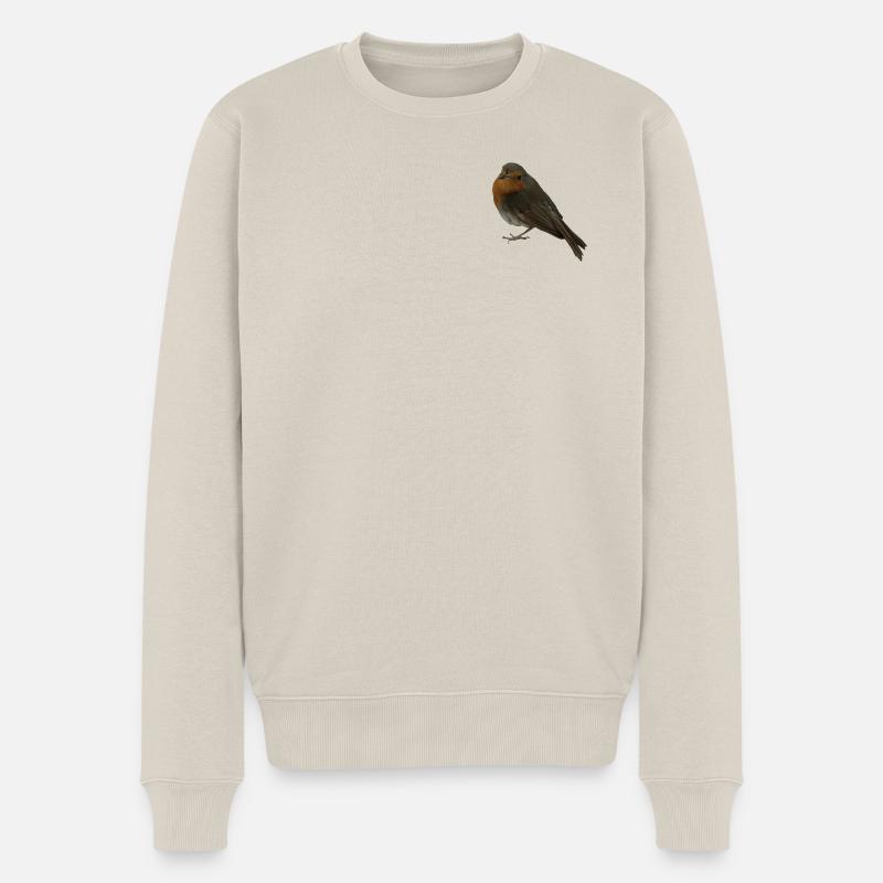 Rotkehlchen - Männer Premium Bio Pullover - Beige