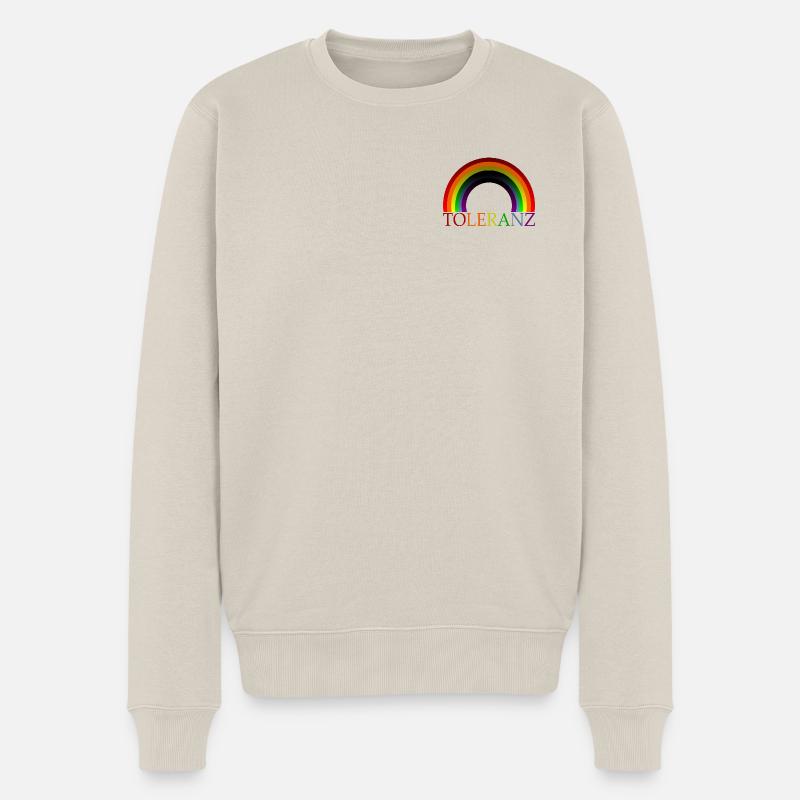 TOLERANZ REGENBOGENFAHNE DIVERSITÄT VIELFALT - Männer Premium Bio Pullover - Beige