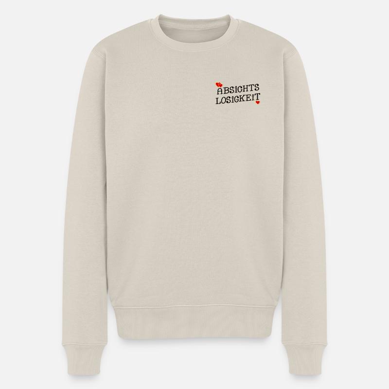 ABSICHTSLOSIGKEIT HERZ - Männer Premium Bio Pullover - Beige