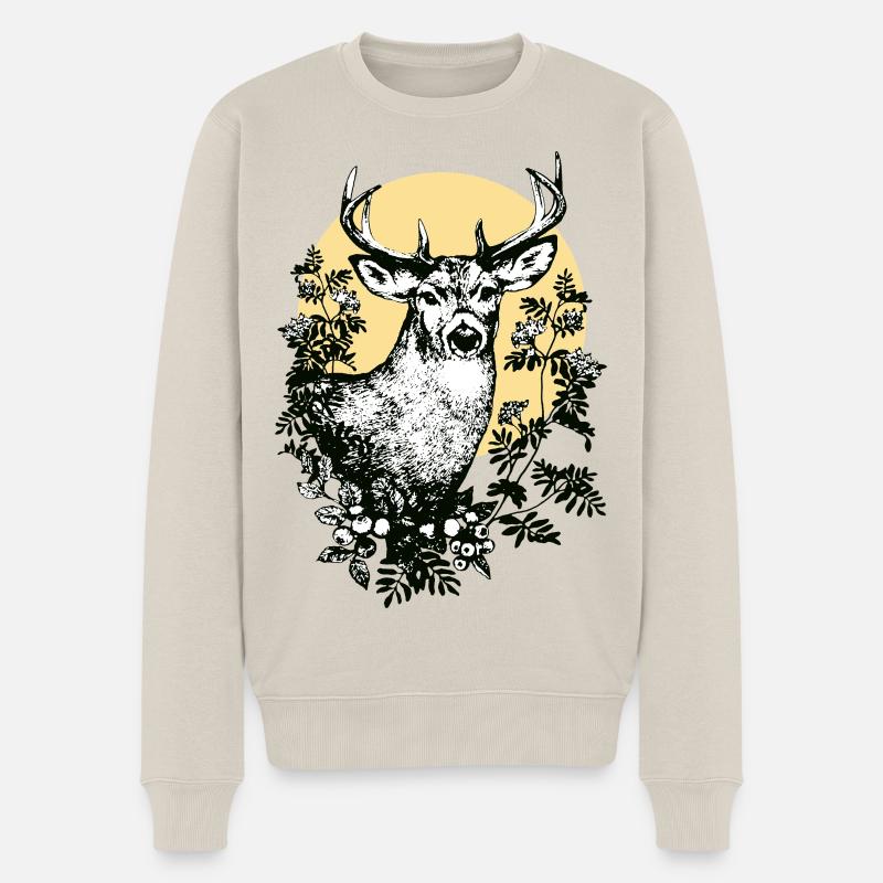 Cerf - Pull Premium bio Homme - beige