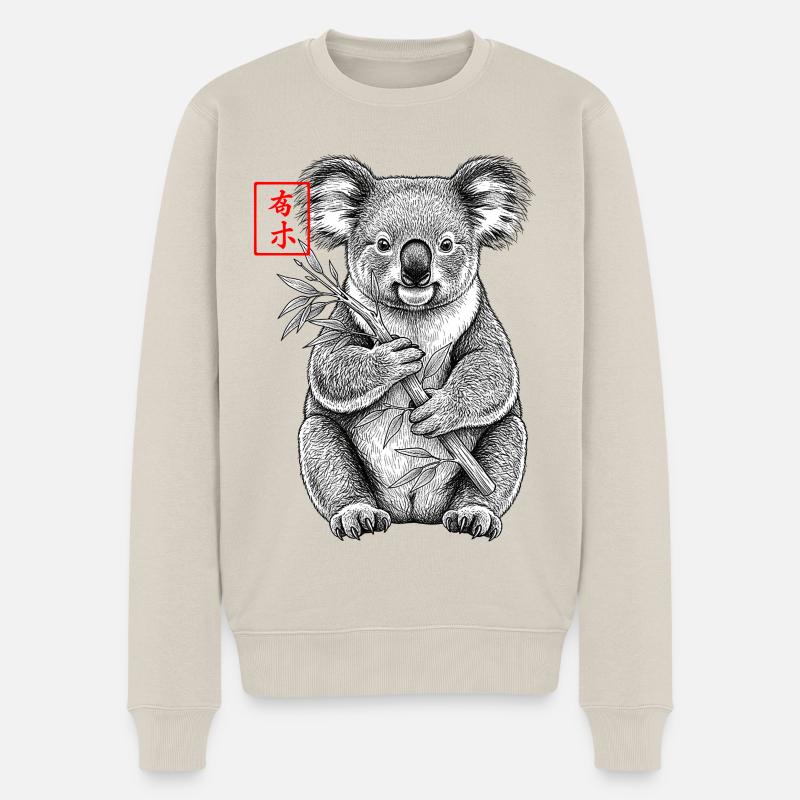 Koala asiatique - Pull Premium bio Homme - beige