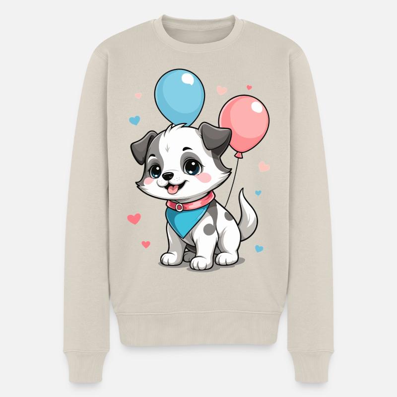 Süßer Hund - Männer Premium Bio Pullover - Beige