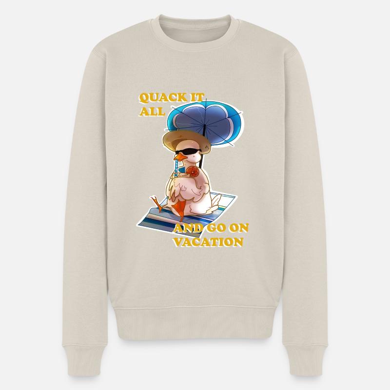Canard froid ridicule pendant les vacances d’été (blanc) - Pull Premium bio Homme - beige