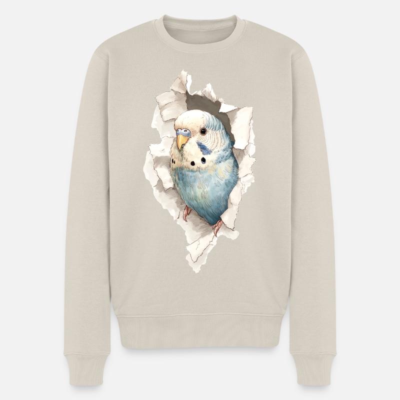 Perruche ondulée - Pull Premium bio Homme - beige