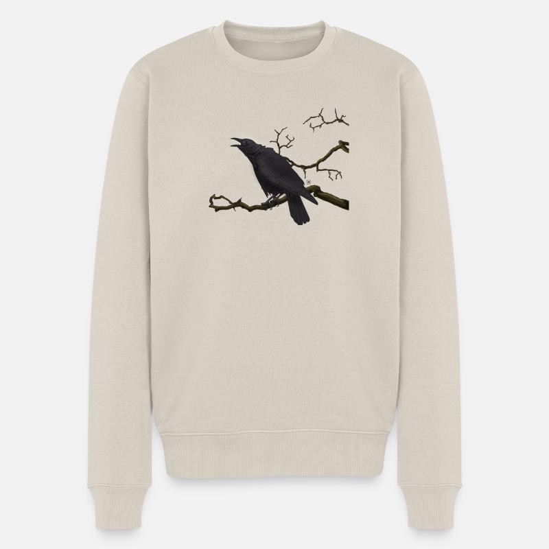 Corbeau noir - Pull Premium bio Homme - beige