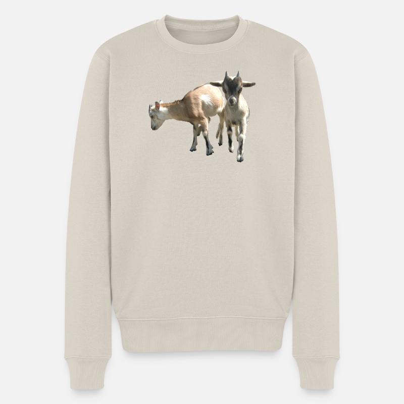 deux petites chèvres - Pull Premium bio Homme - beige