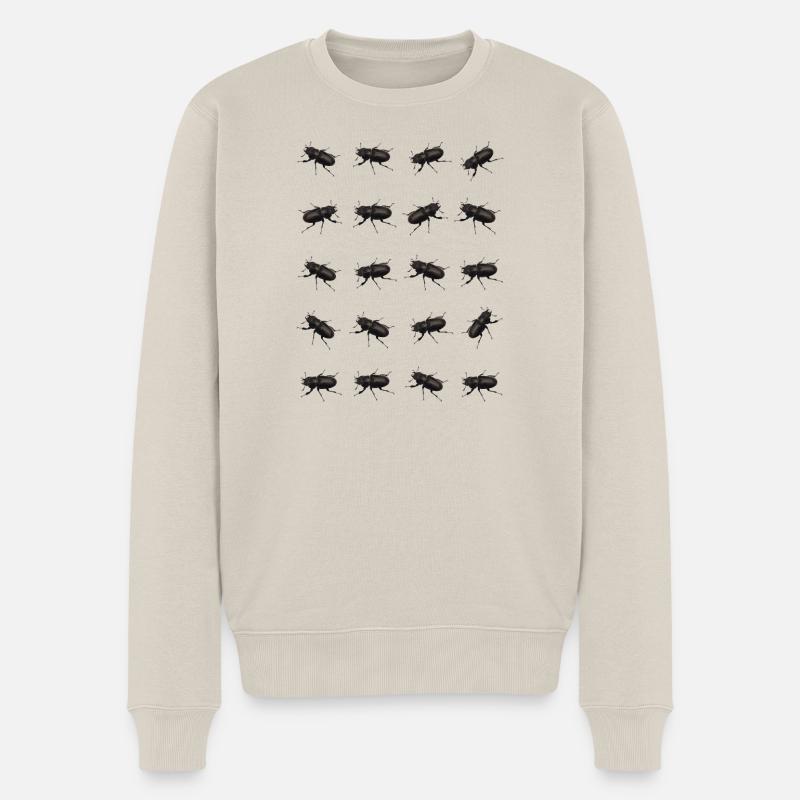 Motif de coléoptère cerf-volant - Pull Premium bio Homme - beige