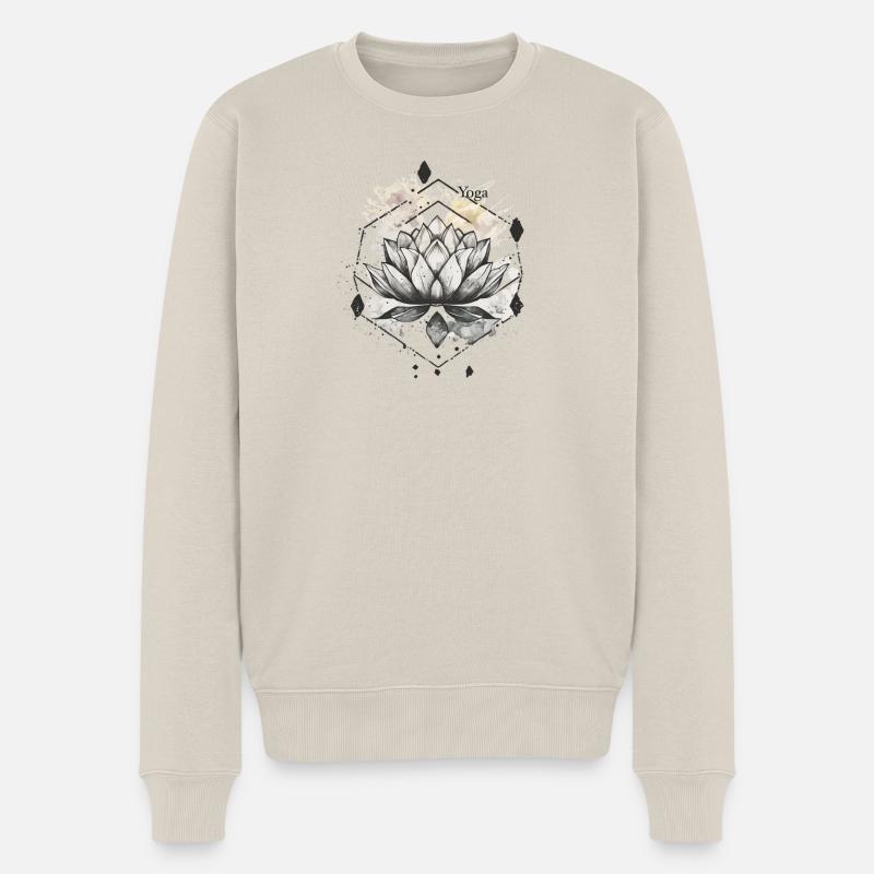Yoga - Männer Premium Bio Pullover - Beige
