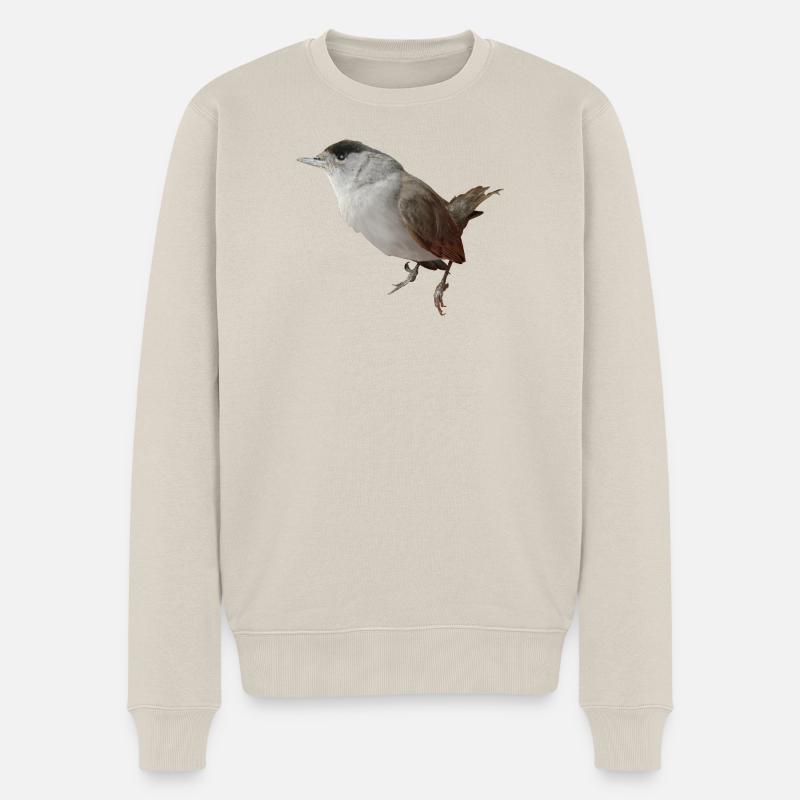 Mönchsgrasmückenmännchen - Männer Premium Bio Pullover - Beige