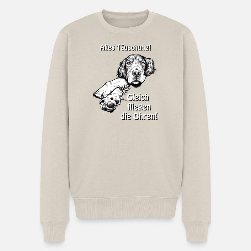 Gleich fliegen die Ohren! - Männer Premium Bio Pullover - Beige