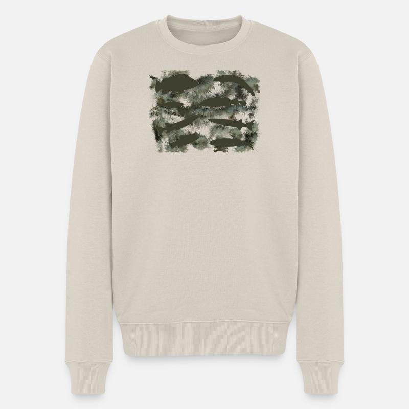 Poissons - Pull Premium bio Homme - beige