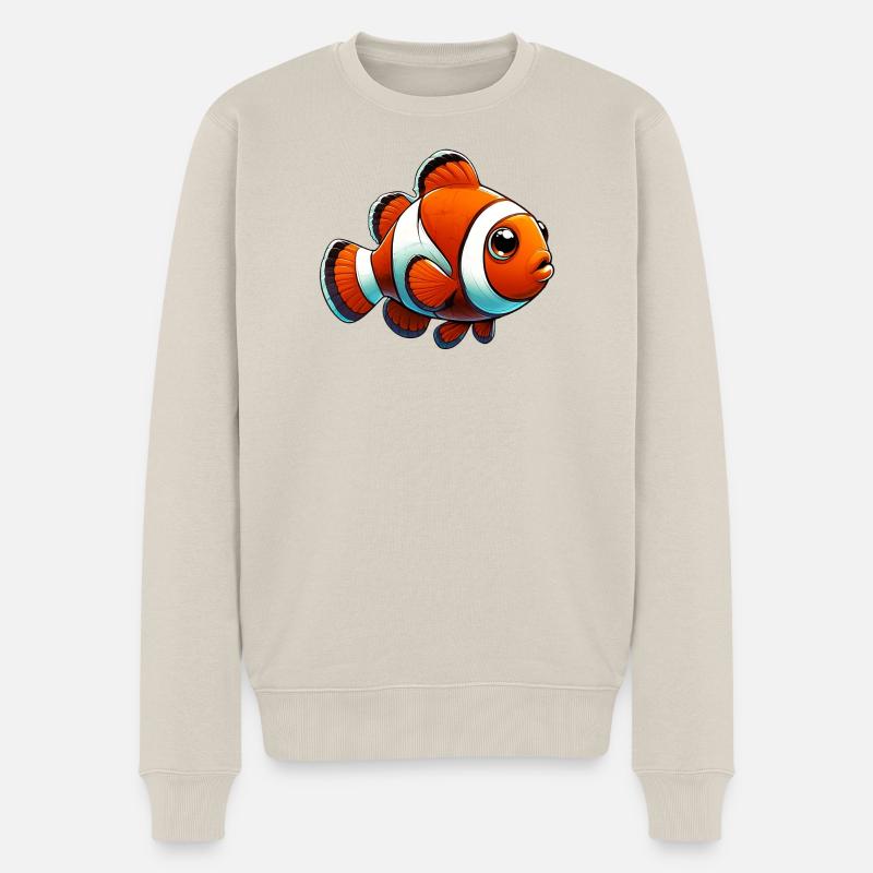 Poisson-clown - Pull Premium bio Homme - beige