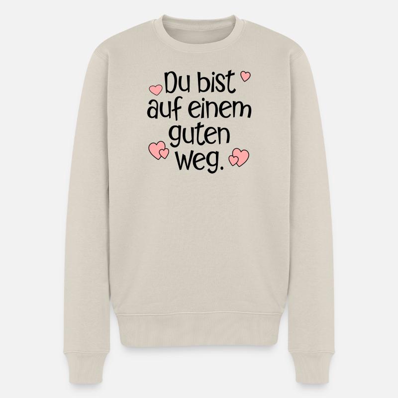 GUTER WEG TRANSFORMATION - Männer Premium Bio Pullover - Beige