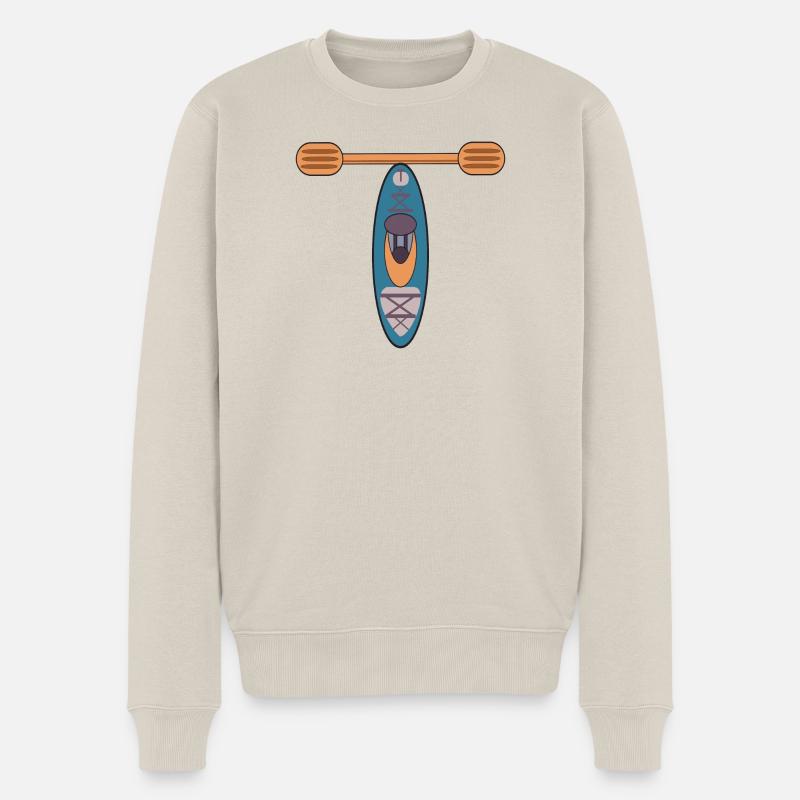 BUCHSTABE T - KAJAK - Männer Premium Bio Pullover - Beige
