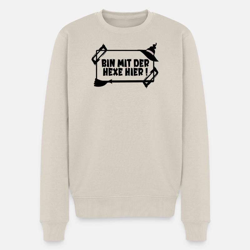 HALLOWEEN KOSTÜME PARTNER HEXE - Männer Premium Bio Pullover - Beige