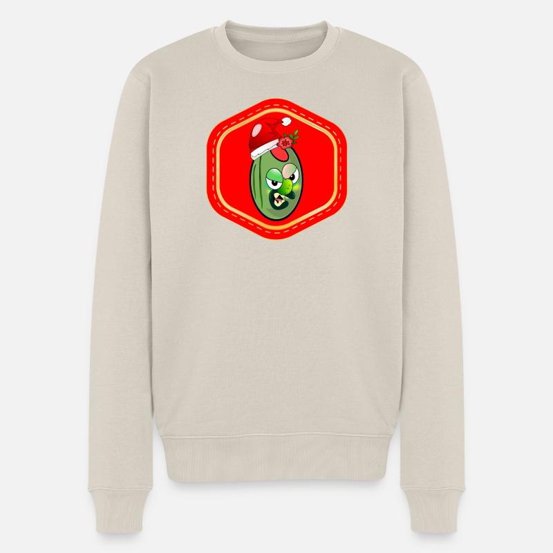WEIHNACHTEN OLIVEN - Männer Premium Bio Pullover - Beige