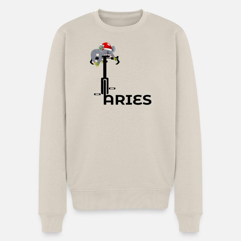NOËL À VÉLO BÉLIER - Pull Premium bio Homme - beige