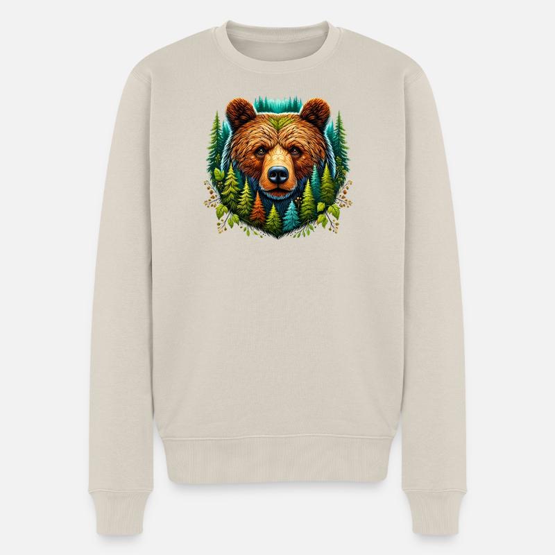 Bär - Männer Premium Bio Pullover - Beige