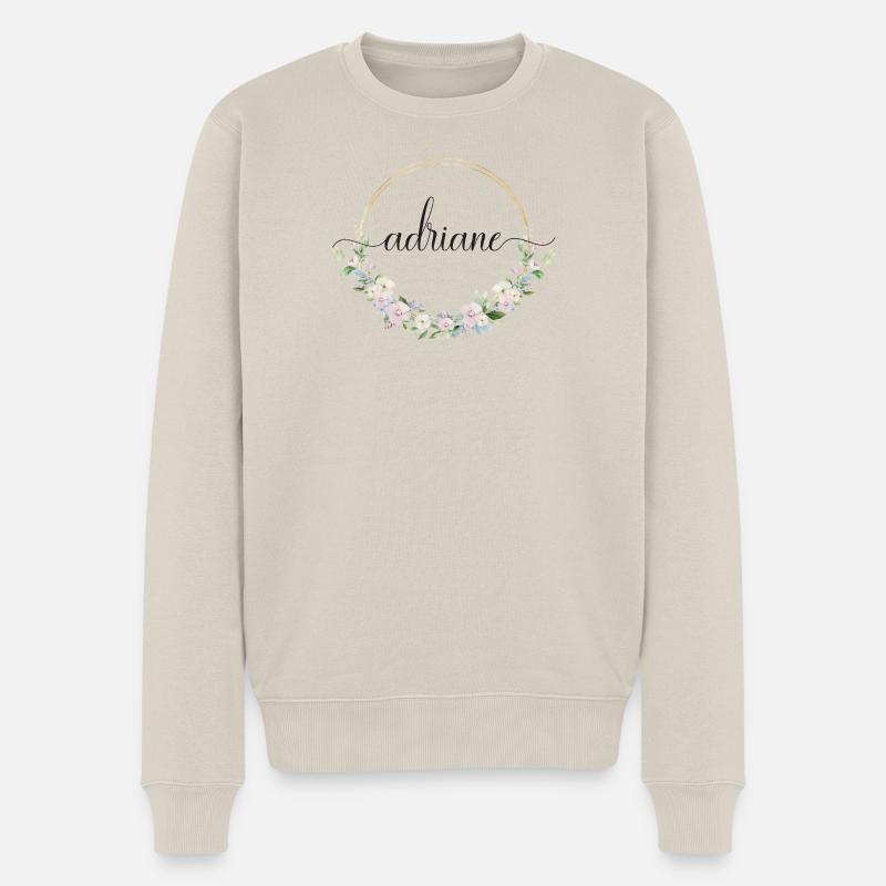 Adriane! Nom : Floral - Pull Premium bio Homme - beige