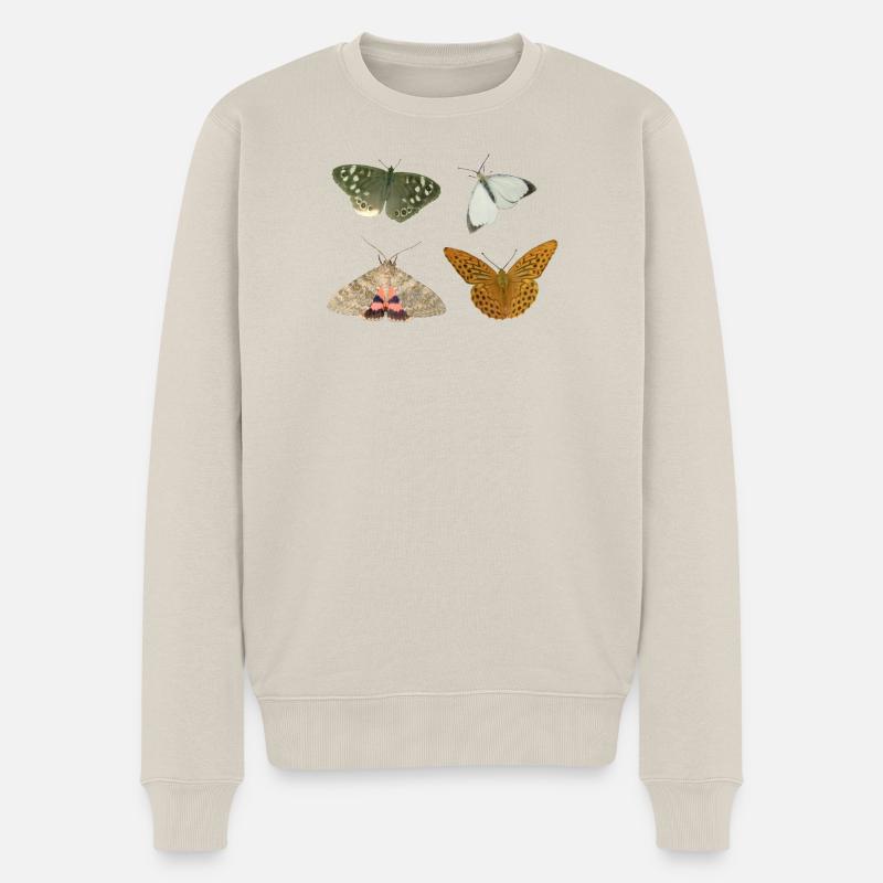 Insectes Papillons - Pull Premium bio Homme - beige