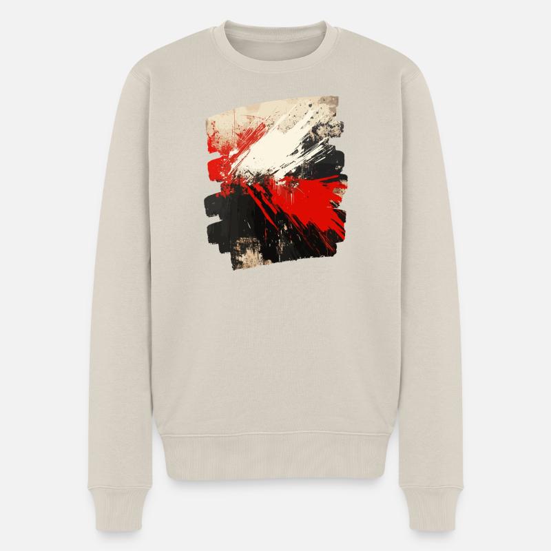Polnische Flagge Polen Polska - Männer Premium Bio Pullover - Beige