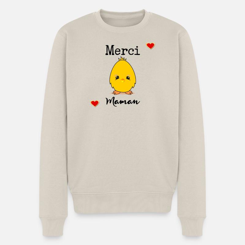 MERCI MAMAN AMOUR - Pull Premium bio Homme - beige