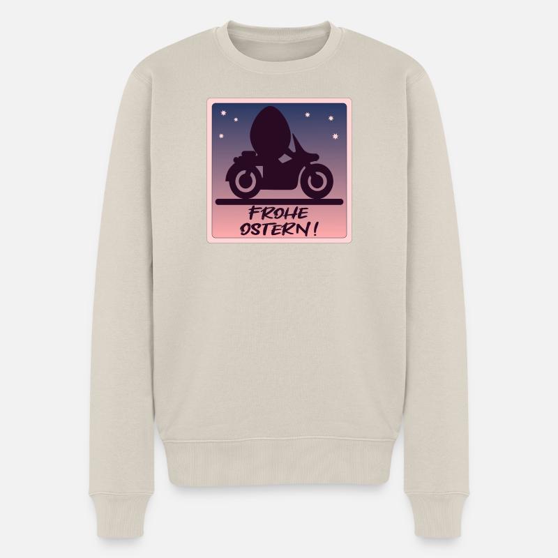 MOTORRAD - FROHE OSTERN - OSTEREI - Männer Premium Bio Pullover - Beige