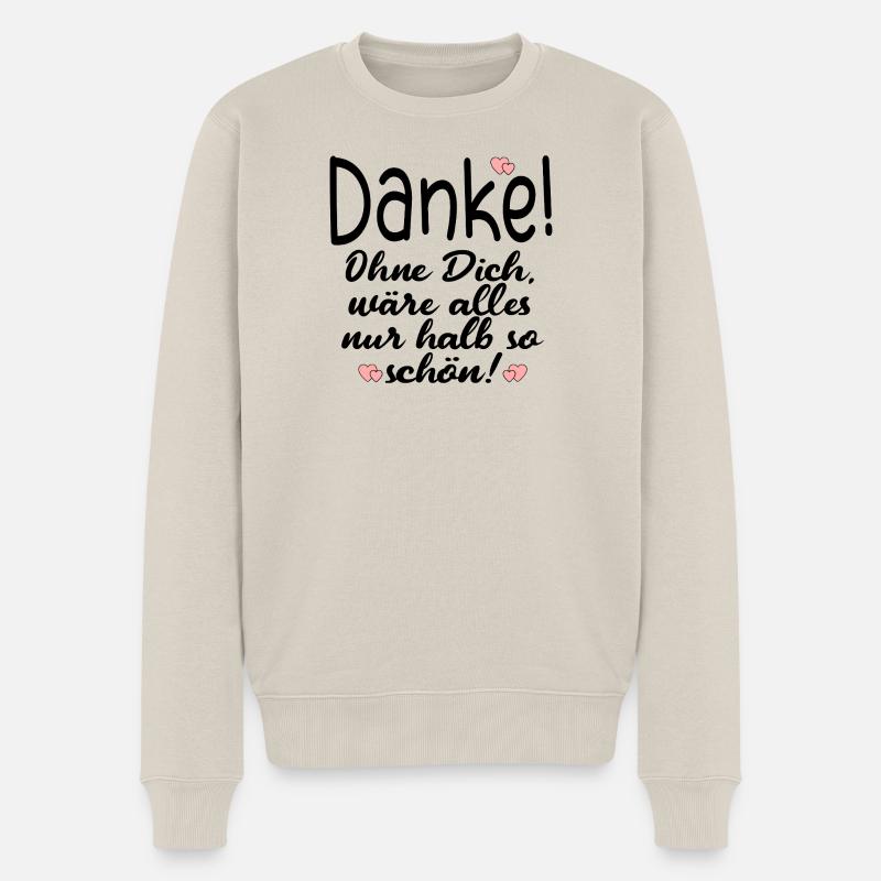 DANKE PARTNERSCHAFT FREUNDSCHAFT - Männer Premium Bio Pullover - Beige