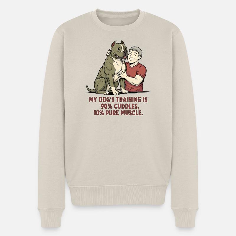 L’éducation de mon chien... - Pull Premium bio Homme - beige
