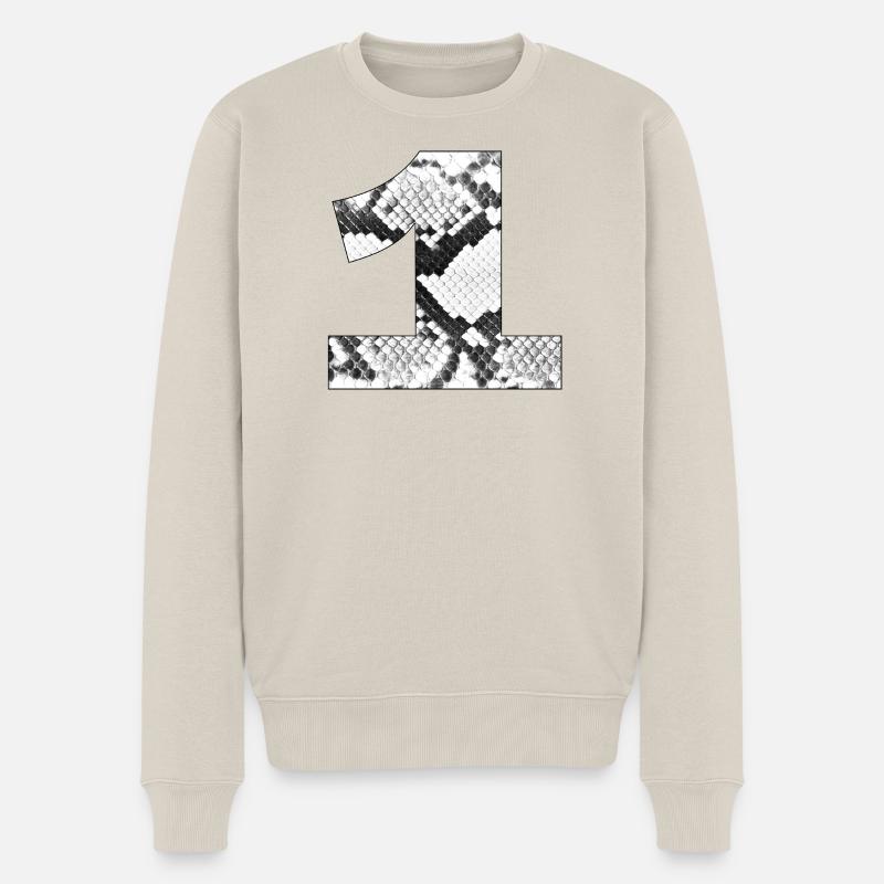 Schlangenleder Muster Zal 1 - Männer Premium Bio Pullover - Beige