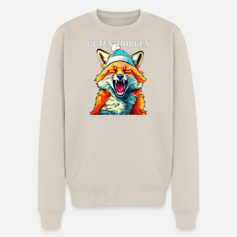 FUCHS GUTEN MORGEN - Männer Premium Bio Pullover - Beige